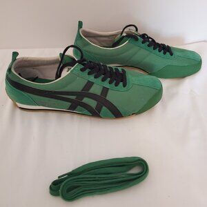 Onitsuka Tiger Stripes Fencing Athletic Shoes D203N Green Black Sneakers Asics